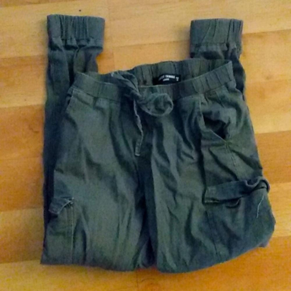 Army green, work material joggers